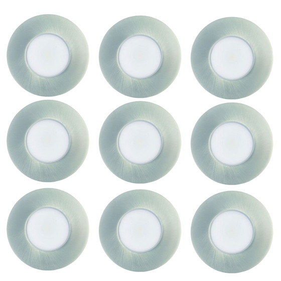 9er Set LED Einbaustrahler 5,5W Einbauleuchte Feuchtraum IP65 Eisen gebrstet