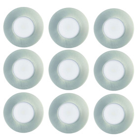 9er Set LED Einbaustrahler 5,5W Einbauleuchte Feuchtraum IP65 Eisen gebürstet