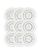 9er Set LED Einbaustrahler 6,5W Einbauleuchte schwenkbar 25° IP23 Warmweiß Weiß