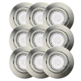 9er Set LED Einbaustrahler 6,2W GU10 Einbauleuchte schwenkbar Eisen geb.