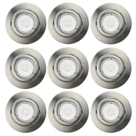 9er Set LED Einbaustrahler 6,2W GU10 Einbauleuchte schwenkbar Eisen geb.