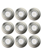 9er Set LED Einbaustrahler 6,2W GU10 Einbauleuchte schwenkbar Eisen geb.