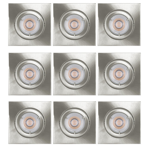 9er Set LED Einbaustrahler 6,8W GU10 Einbaulleuchte schwenkbar dimmbar Eisen geb