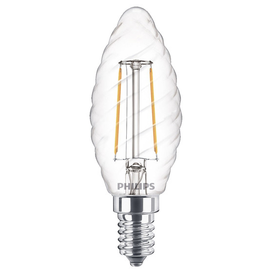 Philips LED E14 Filament Kerze gedreht Leuchtmittel Lampe 2W = 25W Warmweiß 230V
