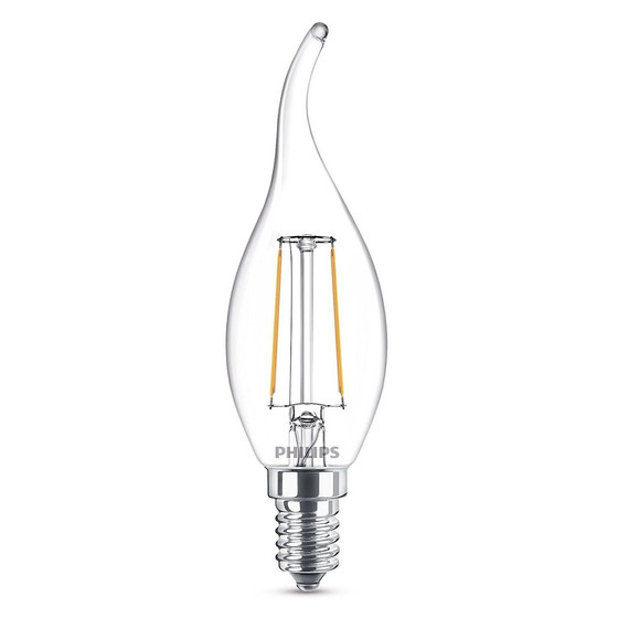 Philips LED E14 Filament Windstoß Kerze Leuchtmittel Lampe 2W=25W Warmweiß 230V