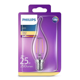 Philips LED E14 Filament Windstoß Kerze Leuchtmittel Lampe 2W=25W Warmweiß 230V