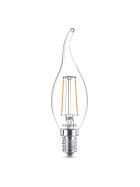 Philips LED E14 Filament Windstoß Kerze Leuchtmittel Lampe 2W=25W Warmweiß 230V