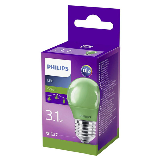 Philips LED E27 Tropfen P45 Party Leuchtmittel Glühlampe 3,1W Grün 230V Sparsam
