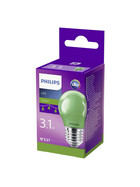 Philips LED E27 Tropfen P45 Party Leuchtmittel Glühlampe 3,1W Grün 230V Sparsam