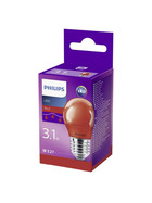 Philips LED E27 Tropfen P45 Party Leuchtmittel Glühlampe 3,1W Rot 230V Sparsam