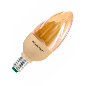MEGAMAN MM11302 Energiesparlampe Ultra Compact Candle gold 7 Watt E14 warmweiß