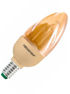 MEGAMAN MM11302 Energiesparlampe Ultra Compact Candle gold 7 Watt E14 warmweiß