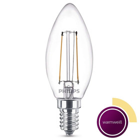 Philips LED E14 Filament Kerze B35 Leuchtmittel Lampe 2W = 25W Warmweiß 230V