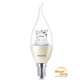 Philips LED E14 Filament Windstoß Kerze Lampe 4W =...