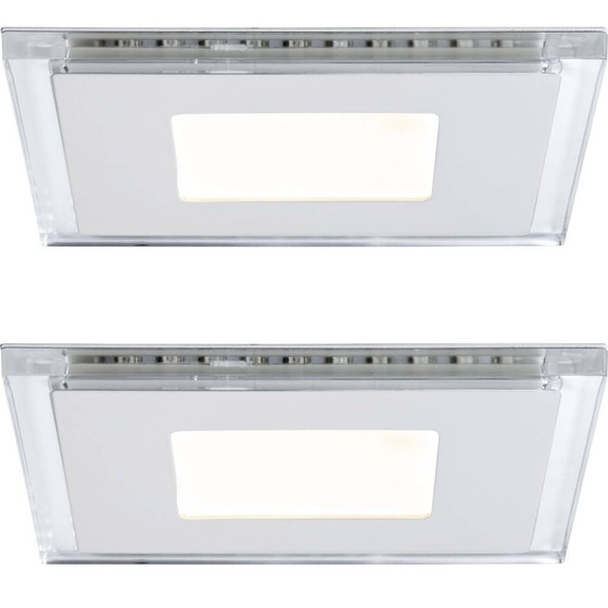 Paulmann 927.10 Premium Line Einbauleuchten Set Panel Blue 2x7W eckig Glas inkl. Leuchtmittel