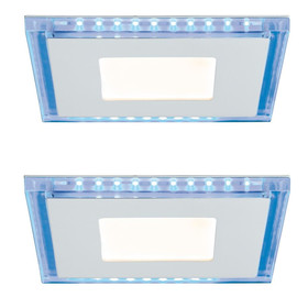 Paulmann 927.10 Premium Line Einbauleuchten Set Panel Blue 2x7W eckig Glas inkl. Leuchtmittel