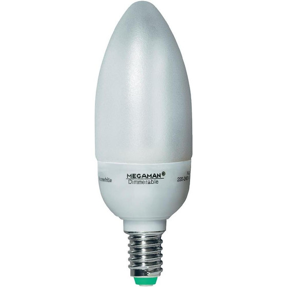 MEGAMAN MM46602 Kerze Compact Energiesparlampe 9W Warmweiß E14 EEK A Dimmbar