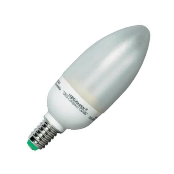 MEGAMAN MM11902i Kerze Compact Energiesparlampe 9W Warmweiß E14 Glas matt EEK A