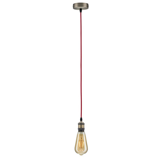 Paulmann 503.23 Vintage-Pendel mit E27-Fassung Rot...