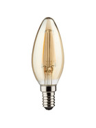MÜLLER-LICHT 400188 Retro-LED Vintage Lampe Kerzenform 2,2W=17W Glas E14 Gold