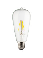 MÜLLER-LICHT 400206 Retro-LED Vintage Lampe ST64 6,5W=60W Glas E27 Weiß Dimmbar