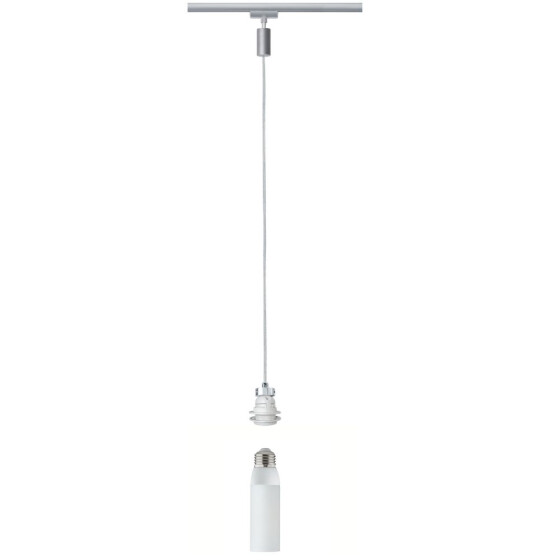 Paulmann 976.51 URail LED Basis Pendel 1x5,5W E27 230V Decken Leuchte Lampe Chrom matt