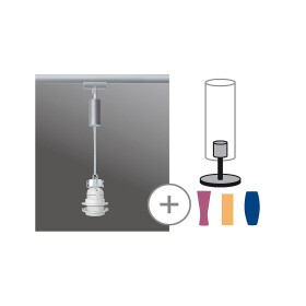 Paulmann 976.51 URail LED Basis Pendel 1x5,5W E27 230V Decken Leuchte Lampe Chrom matt
