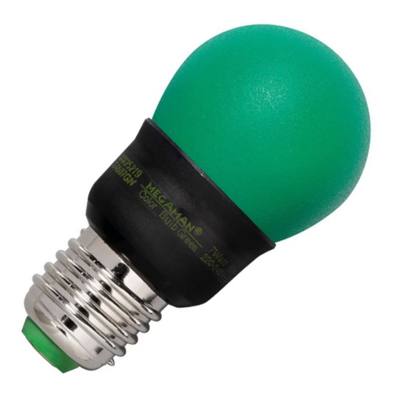 Megaman MM25219 Energiesparlampe Compact Classic Party Color Grn 7W E27 EEK B