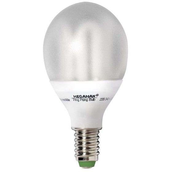 MEGAMAN MM18122i Energiesparlampe Ping Pong Lampe 9W E14 Warmweiß EEK A 230V