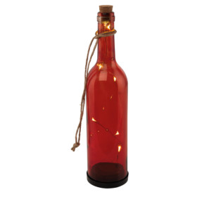 EGLO Solarflasche 48607 Rot 6x,06W LED 29 cm lang Warmweiß Dekoration