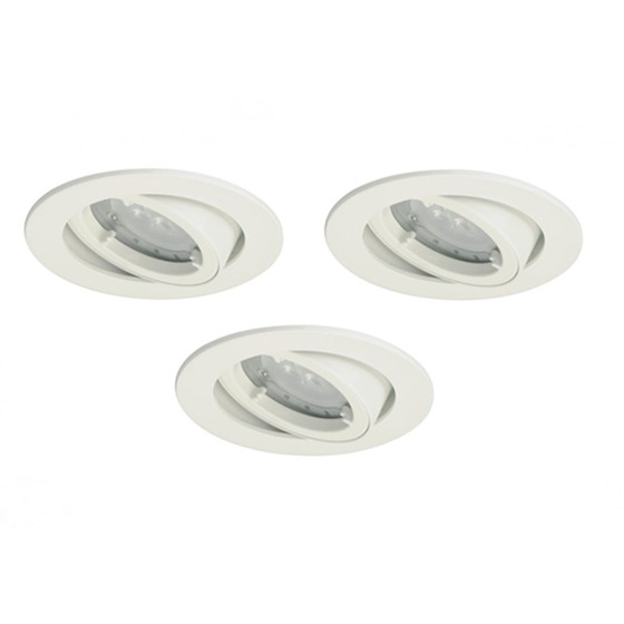 Light Topps 3er Set LED Einbauspot 4,4W schwenkbar, 230lm warmweiß 91mm weiß