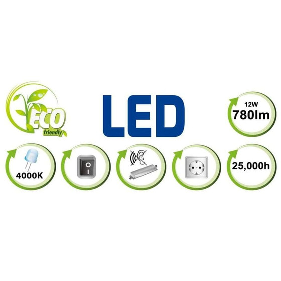 Hi Lite Dresden LED Lichtleiste Unterbauleuchte 12W Steckdosen Schalter IP20