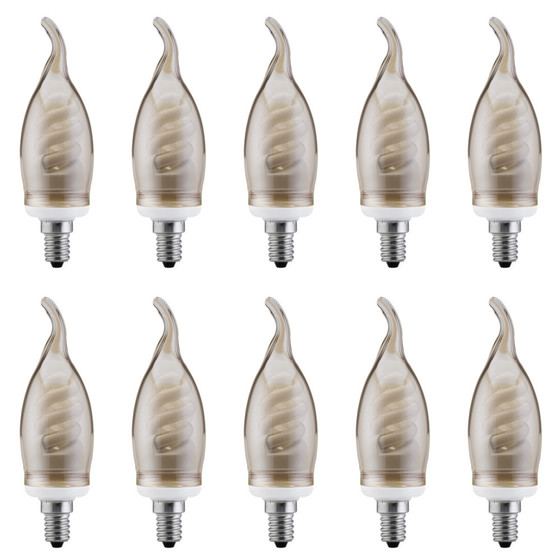 10 x Paulmann 880.70 Energiesparlampe Kerze Cosy 7W E14 warmweiss gold