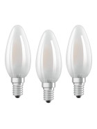 Osram LED Leuchtmittel 3er-Set Lampe Kerzenform E14 4,5W = 40W Matt Warmweiß