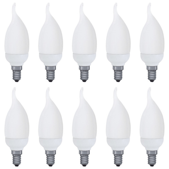 10 x Paulmann 883.33 Energiesparlampe Kerze Cosy 5W E14...