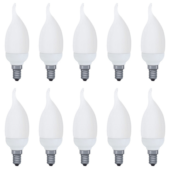 10 x Paulmann 883.32 Cosy Energiesparlampe Kerze 7W Warmwei E14
