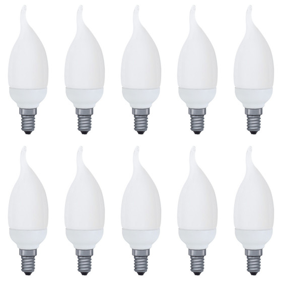 10 x Paulmann 883.32 Cosy Energiesparlampe Kerze 7W Warmweiß E14