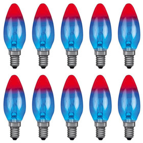 10 x Paulmann 402.25 Glühbirne Kerze 25W E14 blau rot