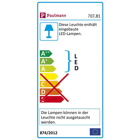 Paulmann 707.81 WallCeiling Serra LED Deckenlampe Neutralwei 35W 230V Deckenleuchte