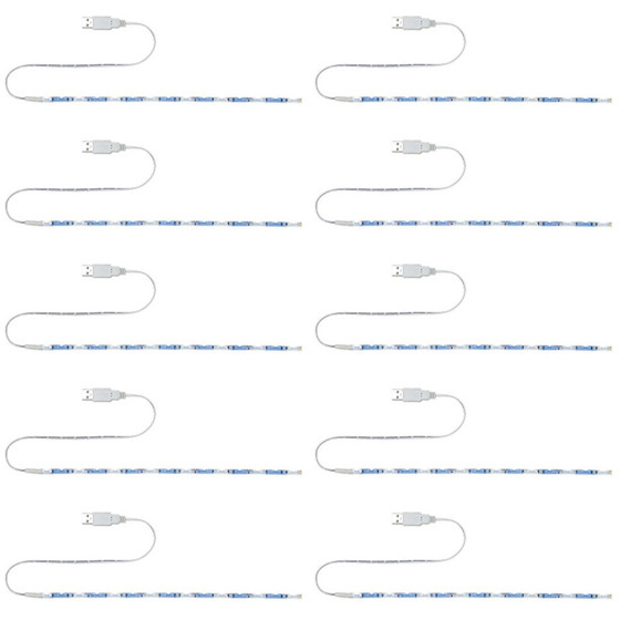 10 x Paulmann 707.03 LED Stripe Band 1,5 W Blau/Weiss 30cm USB-Anschl