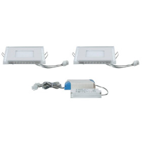 4 x Paulmann 927.10 Premium Line Einbauleuchten Set Panel Blue 2x7W eckig Glas