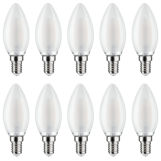 10 x Paulmann 283.66 LED Kerze 2,5 W E14 230V Satin 2700K Sparlampe Kerzenlampe