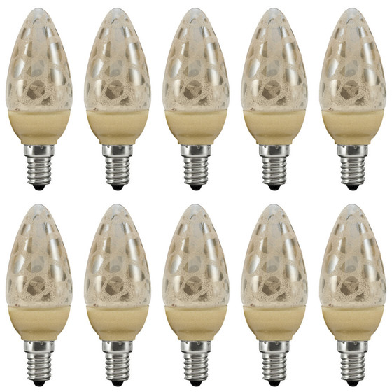 10 x Paulmann 280.90 1,4 W E14 LED Kerze Krokoeis Gold