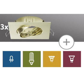 3 x 3er Set Paulmann 926.16 2Easy Einbauleuchten Quadro Einbauring Schwenkbar