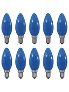 10 x Paulmann 402.24 Glühbirne Kerze 25W Leuchtmittel Color E14 Blau 230V