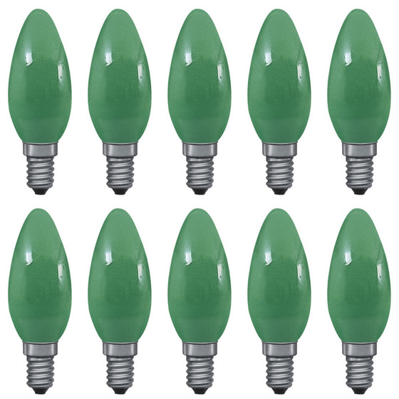 10 x Paulmann 402.23 Glühbirne Kerze 25W E14 Grün Leuchtmittel