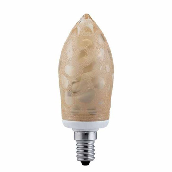 10 x Paulmann 880.63 Energiesparlampe Kerze 7W E14 warmwei Krokoeis gold