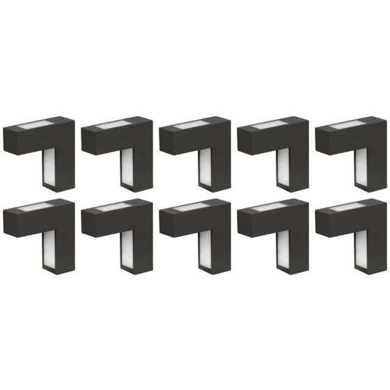 10 x Ranex 5000.445 PORTO 4W LED Wandleuchte Schwarz IP54 inkl. Leuchtmittel