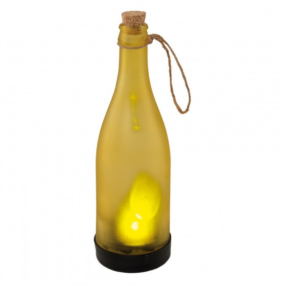 EGLO 4 x Solarflasche in Gelb als Dekoration für Garten, Terasse + Balkon