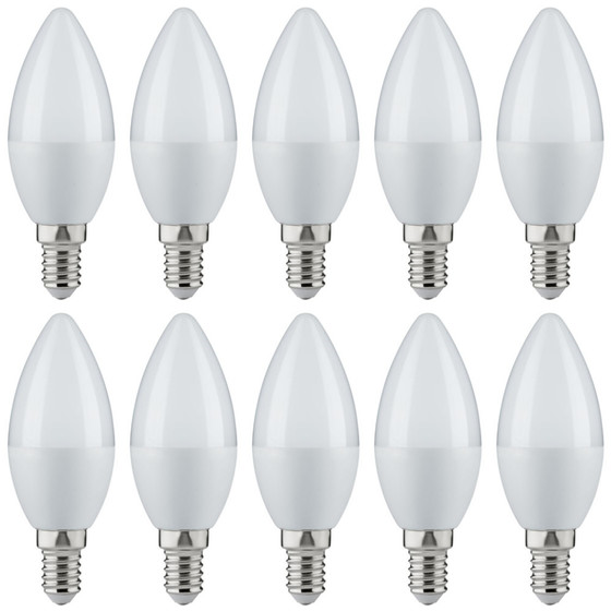 10 x TIP 3971 LED Kerze Leuchtmittel E14 5,5W Dimmbar Warmweiß Opal 470 Lumen